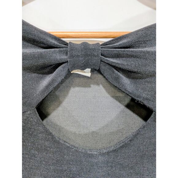 Vintage Gina Brooks Black Rhinestone Key Bow Dress Size 12 - Picture 5 of 7